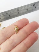 1 x Dainty 18K Gold Plated Shield Pendant with Cubic Zirconia (1086)