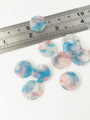 6 x Tortoiseshell Coin Pendants, 15mm (1533)