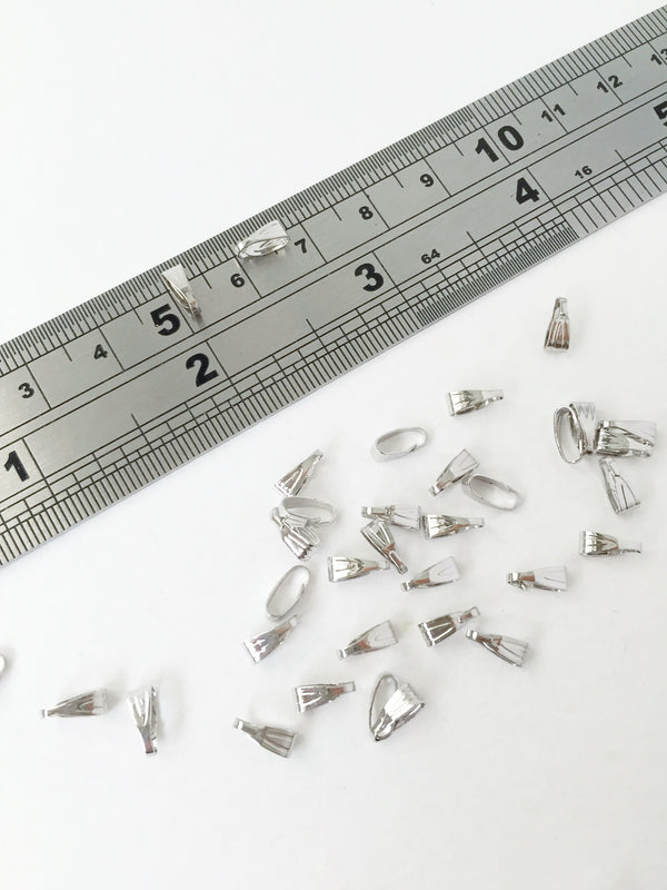 10 x Platinum Plated Snap Bails, 7x3mm (SS048)