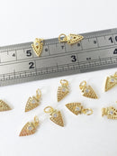 1 x Dainty 18K Gold Plated Shield Pendant with Cubic Zirconia (1086)