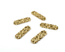 4 x Raw Brass Wavy Oval Charms Blanks, 32x10mm (C139)