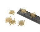 6 x Raw Brass Textured Sun Connectors, 27x22mm (C0063)