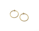 8 x Raw Brass Beadable Hoop Pendants, 28x25mm Linking Rings With Two Loops (C0677)