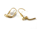 1 pair x Raw Brass Shell Earring Clasps, 19x10mm Leverback Earrings (C0428)