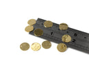 10 x Raw Brass Textured Round Disk Charms, 10mm (C0173)