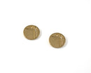 8 x Raw Brass Cut Out Coin Charms, 12x10mm (C0261)