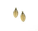 10 x Raw Brass Filigree Leaf Charms, 22x9mm (C0134)