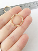10 x Textured Gold Open Hoop Connectors, 20mm (1704)