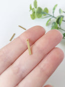 16 x Raw Brass Flat Bar Charms, 15x2mm (C0011)