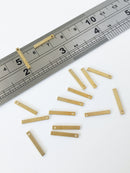 16 x Raw Brass Flat Bar Charms, 15x2mm (C0011)