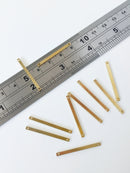 8 x Raw Brass Flat Bar Connectors, 30x2mm Stick Links (C0014)