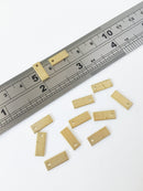 10 x Raw Brass Flat Bar Charms, 12x5mm Rectangular Pendants (C0009)