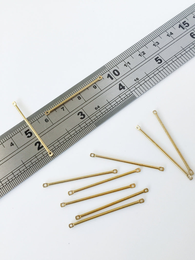 30 x Raw Brass Bar Connectors, 35x1.2mm (C0004)