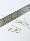 30 x Raw Brass Bar Jewellery Links, 40x1mm (C0005)