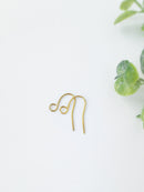 10 pairs x Plain Raw Brass Ear Wire, 19mm (C0604)