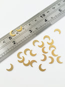 8 x Tiny Raw Brass Crescent Moon Blanks, 8.5x6mm (C0387)