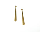 16 x Raw Brass Extra Long Drop Pendant, 38x4mm (C0022)