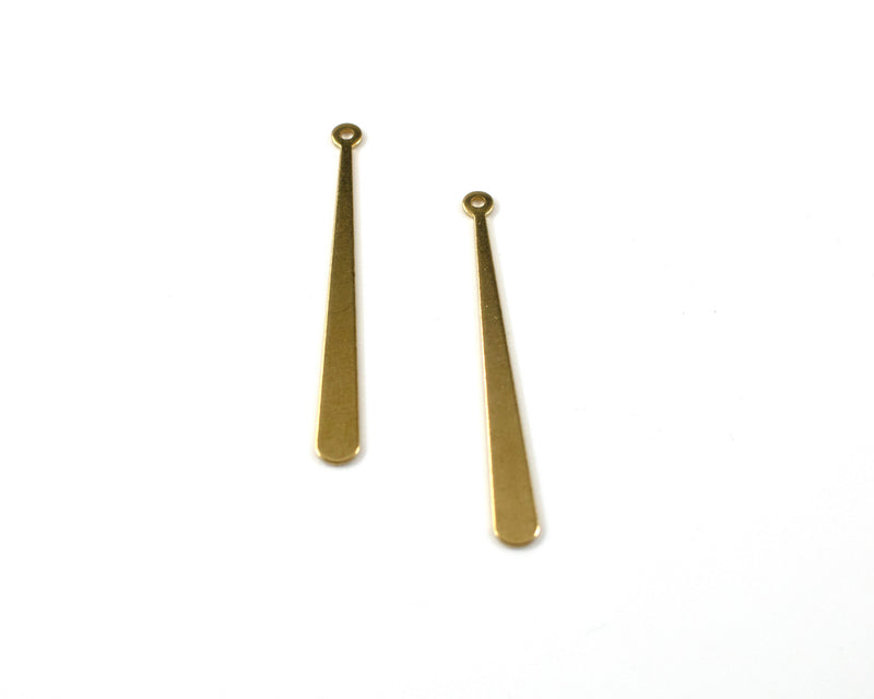 16 x Raw Brass Extra Long Drop Pendant, 38x4mm (C0022)
