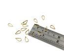 30 x Tiny Raw Brass Teardrop Connectors, 11x6mm (C0299)