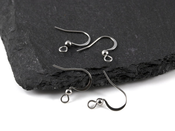 10 pairs x Stainless Steel Flattened Fish Hook Earring Wire (2389)