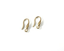 1 pair x Raw Brass Ear Hooks With Rhinestone Setting (C0430)