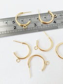 1 pair x 18K Gold Plated Hoop Earring Studs, 20mm (1467)