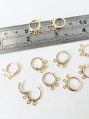 1 pair x 18K Gold Plated Huggie Hoop Earring Blanks, 15x12mm (1468)