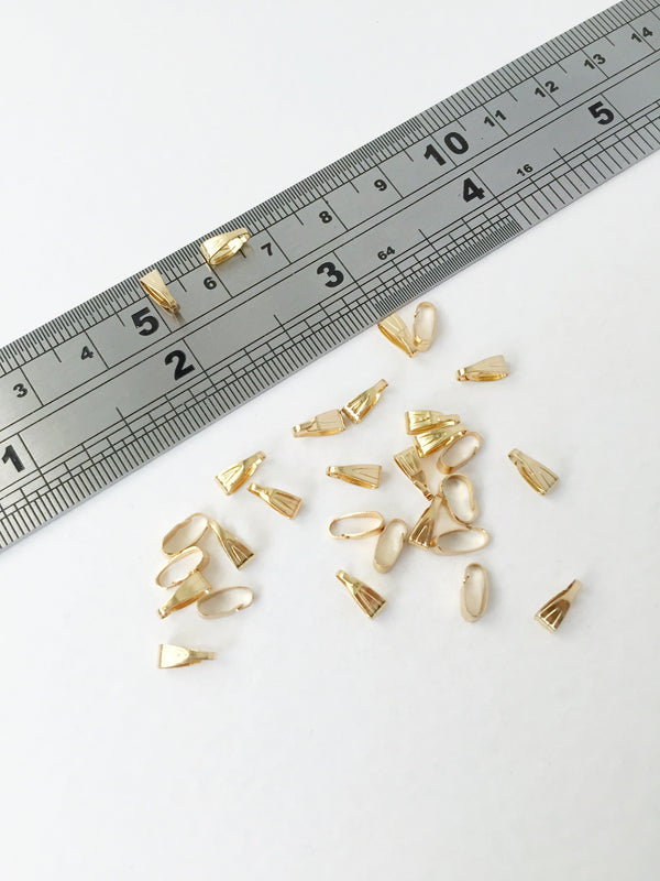 10 x 18K Gold Plated Snap Bails, 7x3mm (SS049)