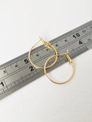 1 pair x 18K Gold Plated Hoop Earrings with Clasp, 25mm (1383)