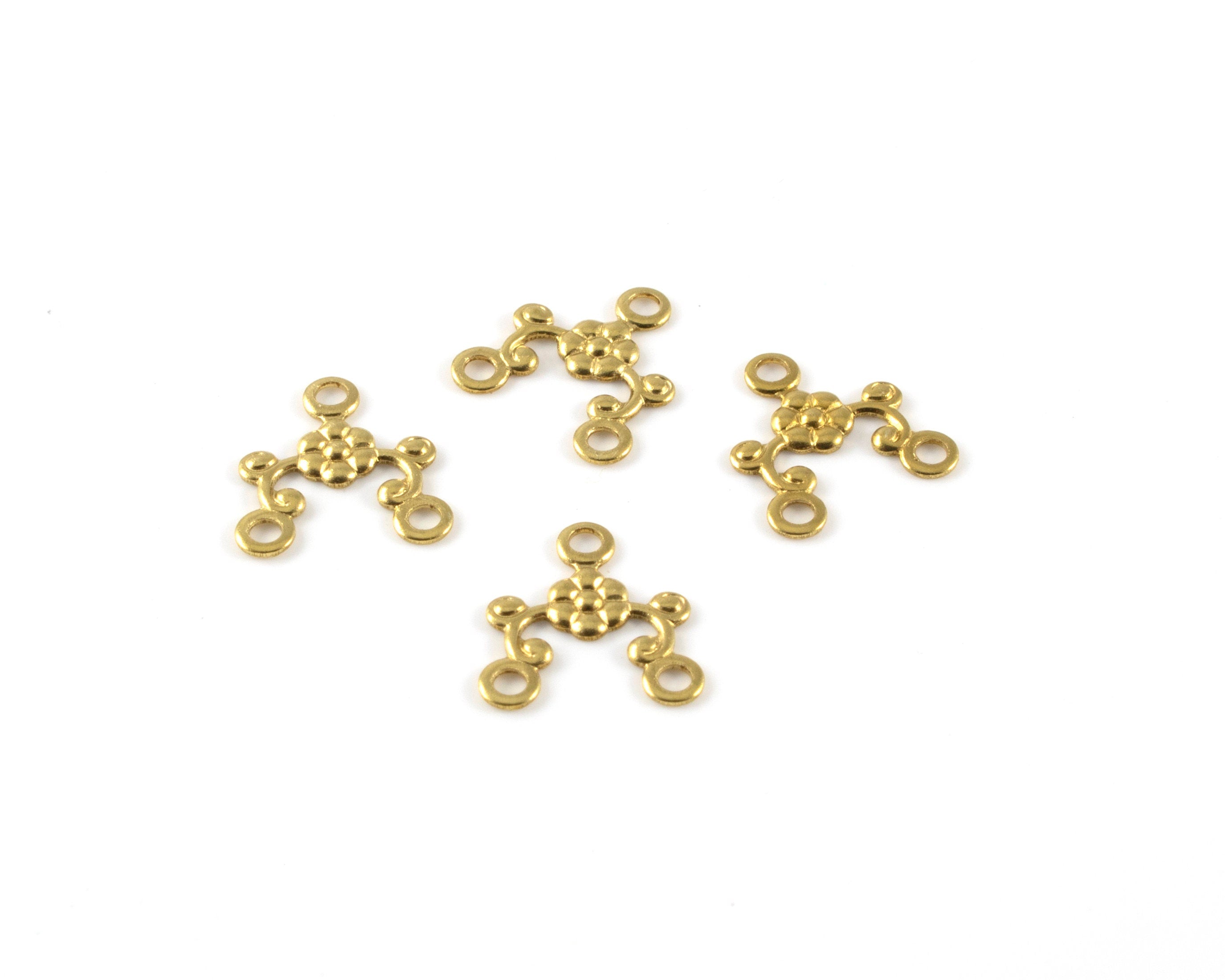 20 x Raw Brass Chandelier Jewellery Links, 10x10mm (C0382)