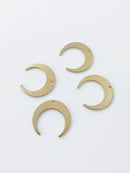 10 x Raw Brass Crescent Moon Charms, 18x17mm (C0053)