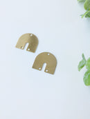 6 x Raw Brass Bridge Jewellery Connectors, 16x17mm (C0050)