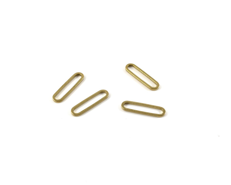 10 x Raw Brass Long Oval Linking Rings, 19x5mm (C0152)