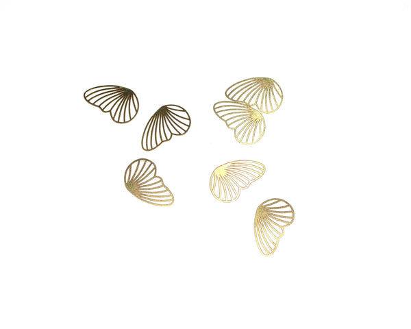 6 x Raw Brass Butterfly Wing Charms, 20x12mm (C0239)
