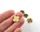6 x Raw Brass Twisted Wavy Round Charms, 15x0.8mm (C0081)