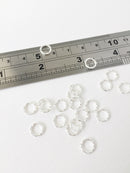 50 x Textured Silver Plated Round Linking Rings, 8mm (1703S)