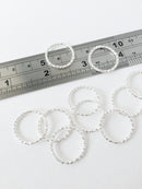 10 x Textured Silver Plated Hoop Connectors, 20mm (3410)