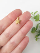 20 x Raw Brass Star Charms, 12x10mm (C0138)