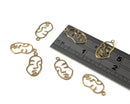 10 x Raw Brass Silhouette Face Outline Charms, 21x11mm (C0112)