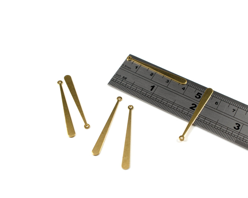 16 x Raw Brass Extra Long Drop Pendant, 38x4mm (C0022)