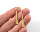 16 x Raw Brass Extra Long Drop Pendant, 38x4mm (C0022)