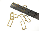 6 x Raw Brass Open D Shape Charms, 30x13mm (C0107)