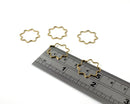 10 x Raw Brass Floral Connectors, 17mm Open Geometric Brass Links (C0612)
