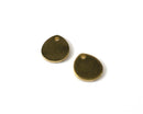 10 x Solid Raw Brass Teardrop Charms, 12x10mm (C0176)