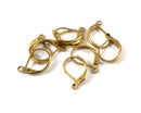 1 pair x Raw Brass Leverback Earring Clasps, 16x10mm (C0427)