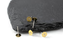 20 pairs x Flat Pad Earring Stud, Brass and Stainless Steel 12x6mm Earring Post (C0271)