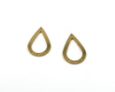 4 x Raw Brass Teardrop Connectors, 31x20mm Chandelier Earring Links (C0131)