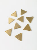 12 x Raw Brass Rounded Triangle Connectors, 13x11.5mm (C0142)