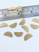 4 x Solid Raw Brass Semi-circle Connectors, 15x8mm (C0199)