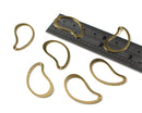4 x Raw Brass Bean Kidney Charms, 32x18mm (C0108)